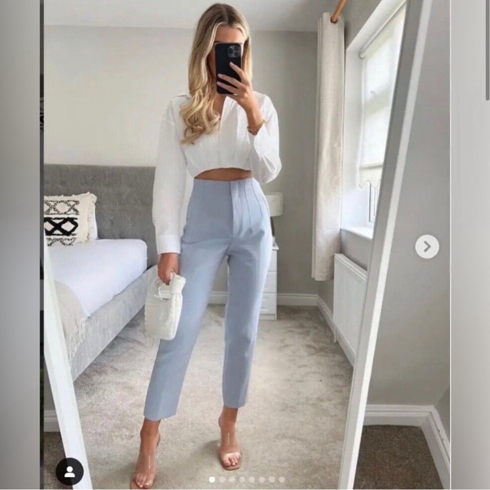 Zara Highwaist Light Blue Trousers